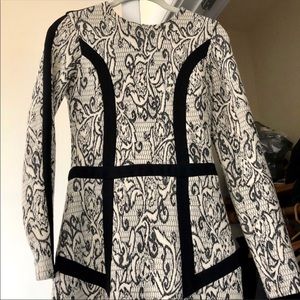 Parker long sleeve black white pattern dress - 4